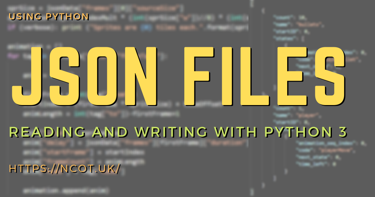Reading and Writing JSON using Python